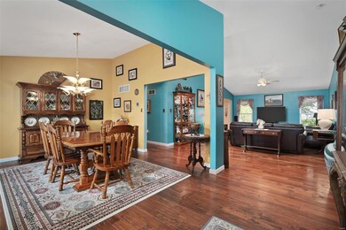 Dining room is open to the family room. Hand scrap