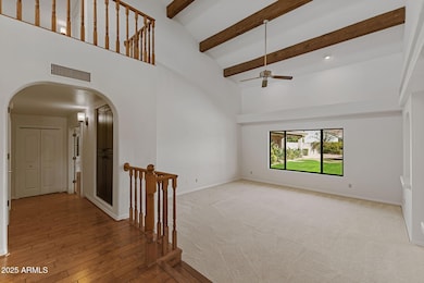 Beamed ceilings and wood floors