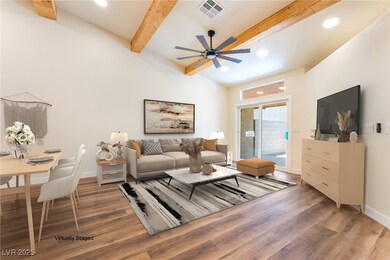 Living room featuring light wood-style flooring, c