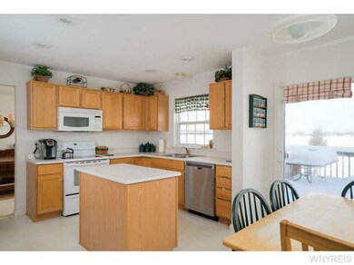 Kitchen. Freshly painted kitchen features center i
