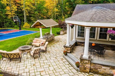 This extravagant patio area is...