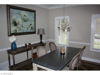 Wood floors, chair rail, crown molding all in form