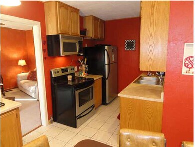 Kitchen with stainless steel appliances