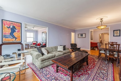 From this corner of the living room, the foyer is