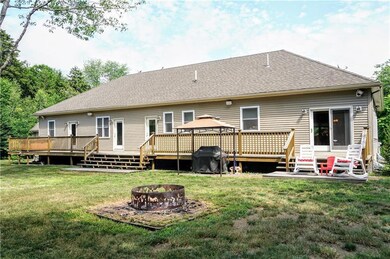 Fire pit and Party deck.