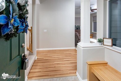 Front entry with built in seating.