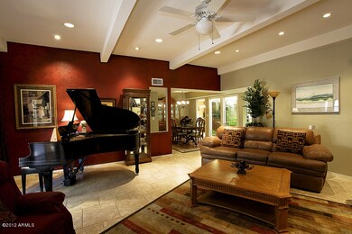 Wood Beamed Ceiling and Tile Floors