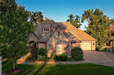 European-style elevation, courtyard and 3 car garage parking, and covered front porch