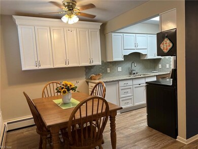 Adjacent dining area  has new cabinets.
