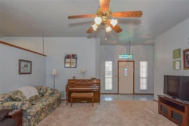 Living area facing front door.