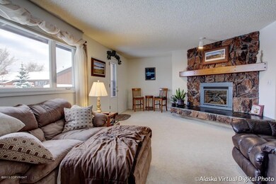 Living Room, Fireplace, Deck Door
