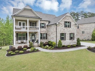 View of front of property featuring covered porch,