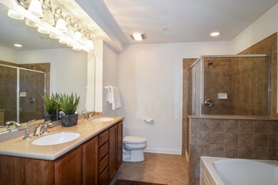 Master suite has a soaking tub and separate shower