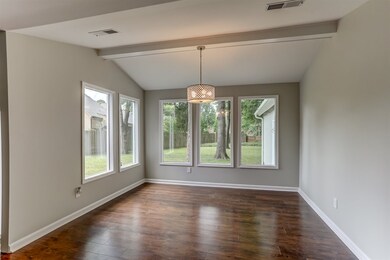 This room is picture perfect for enjoying a meal o