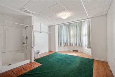 main floor master bedroom. Shower and toilet were