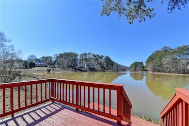 Wooden terrace with a water view