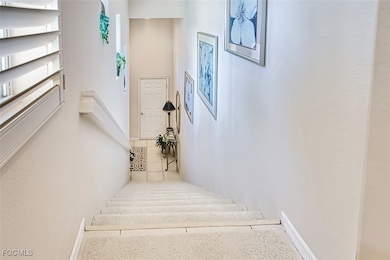 Stairs with speckled floor