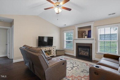 Living room with vaulted ceilings