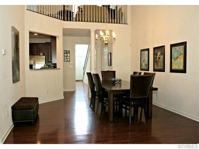 Dining room-  cathedral ceilings, hardwood floors,