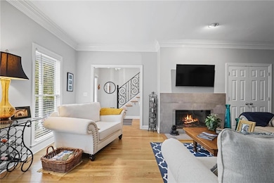 Living area featuring a fireplace