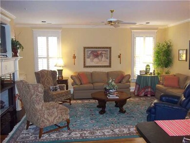Extra large great room just off kitchen with firep