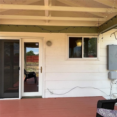 Backyard and covered deck
