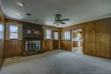 Gas fireplace.