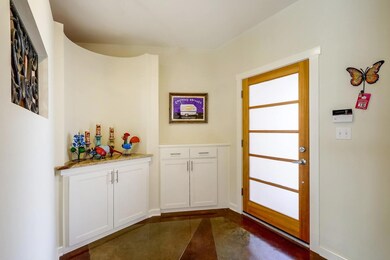 Doorway with concrete floors