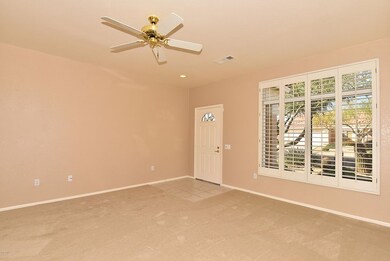 Living room with plantation shutters