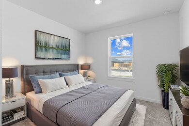Room has been virtually staged to illustrate the h