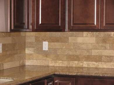 travertine tile backsplash