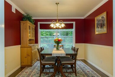 Formal dining room with views to the...