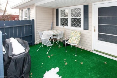 Patio with privacy fence.