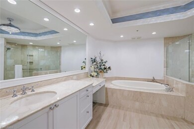Bathroom featuring recessed lighting, ornamental m