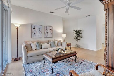 Living room featuring light wood-type flooring and