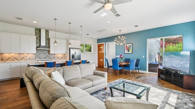 Living room featuring hardwood / wood-style floor
