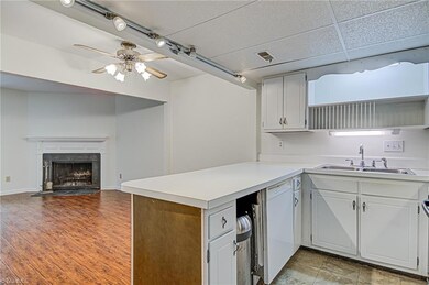 Kitchen is open to the dining area and living room.