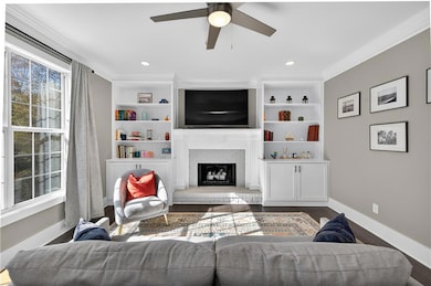 Built in cabinetry & fireplace