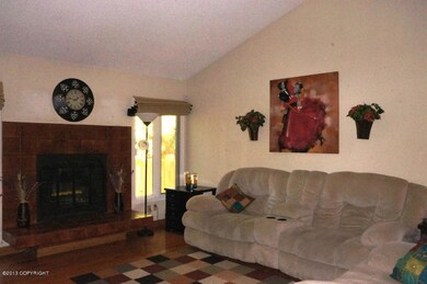 Living Room With Wood Burning Fireplace