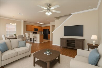 This is the living room as it might appear furnish