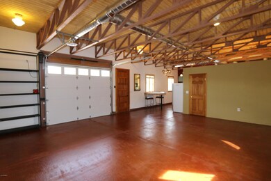 Great room View with Garage Door