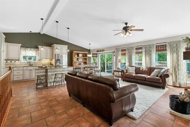 Vaulted ceilings make the main living area bright 