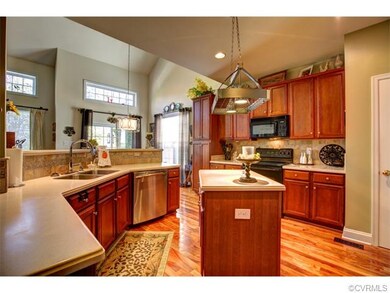 Corian countertops, open layout.