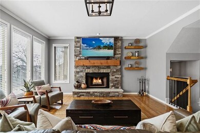 Living room TV with adjustable height mount, stays