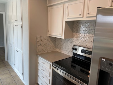 Kitchen with stainless steel appliances, decorati