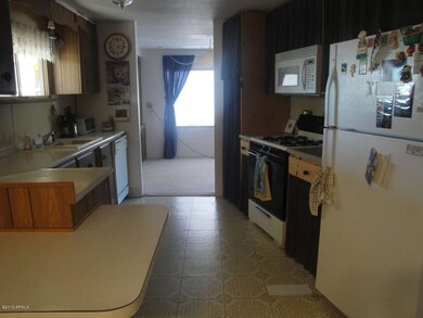 kitchen looking in to dining area