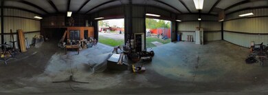 Concrete floors.  Plenty of room for storage or wo