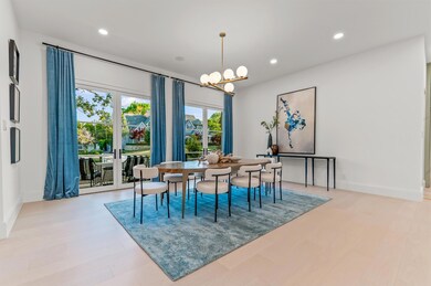 Dining area featuring an inviting chandelier, ligh