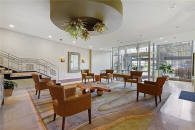 The lobby of the building is full of light and fri