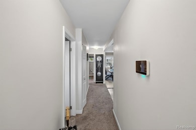 Corridor with carpet floors